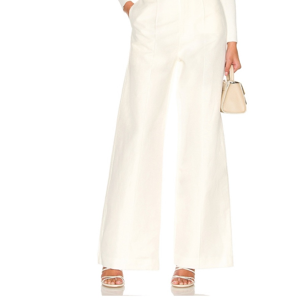 Significant Other Revolve linen Florina Wide Leg Pant in Ivory Size 6
